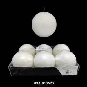 Vela Esfera Branco 8X8