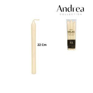 Velas P/Castiçal 22Cm Creme Pak3