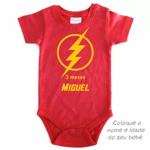 Body Bebé Flash Mesversário personalizado