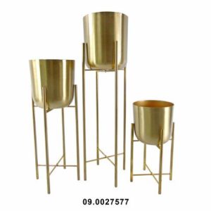 Vaso C/Suporte Metal Ouro 100X28Cm