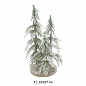 Base de Natal c/ 3 Árvores Verde e Neve 51×25