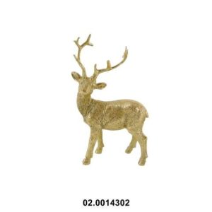 Natal Veado Marfinite Em Pé Dourado 14Cm