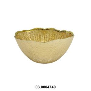 Tijela Redonda Vidro Dourado 17X8Cm