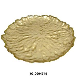 Prato Redondo Vidro Dourado 33.5X3.5Cm