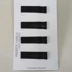 Ganchos p/ Cabelo Preto 5,5cm 24 Peças