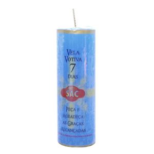 Vela Votiva Sac 7Dias Azul Claro
