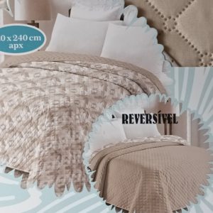 Colcha Ref.Pinbasic 100% Poli.Creme/Beje 220X240Cm