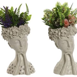 Vaso Face Mulher c/ Planta Artificial 17X18X35 SRT.2