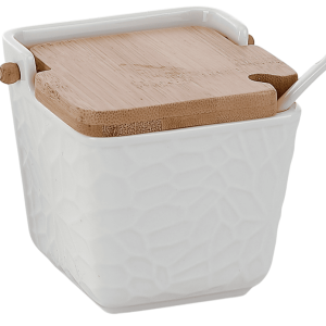 Açucareiro Porcelana T/ Bambu 10,5x9x9cm