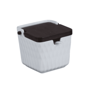 Açucareiro Porcelana Relevo T/Bambu 10.5X9X9Cm