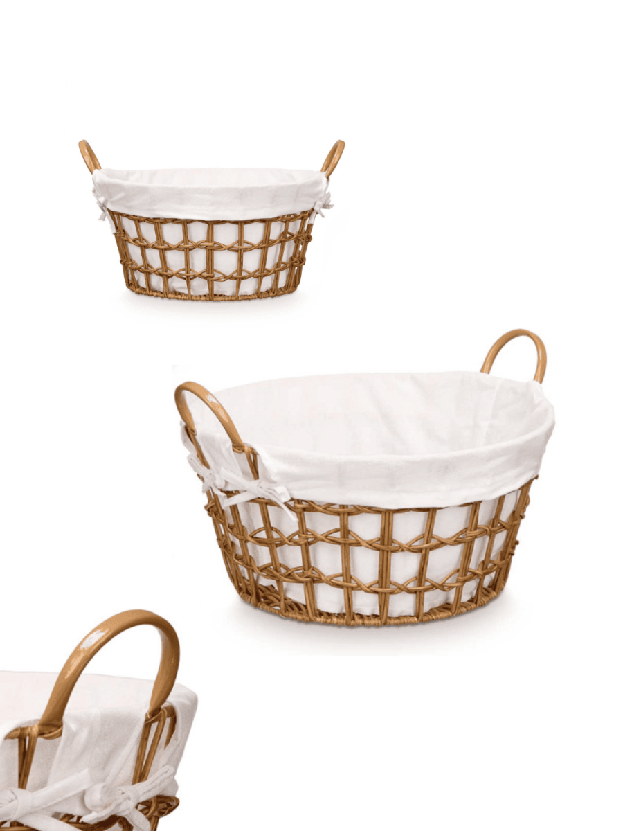 CESTO COM ASAS EM PVC NATURAL