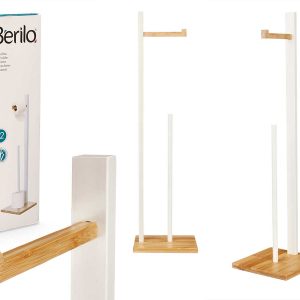 Suporte Rolos Papel Higiénico em Bambu 19x71cm