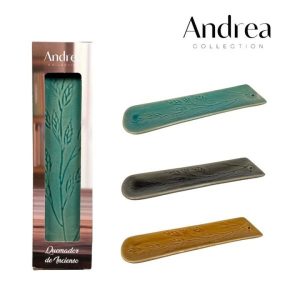 Suporte Incenso Cerâmica Ramo Verde 22X6Cm