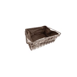 Cesto Pão Metal Revestido Tecido Retângular 28x22x13