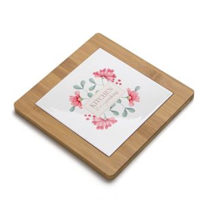 Suporte Tachos Cerâmica Bambu Floral