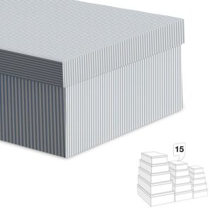 Caixa de Cartão Riscas Azul (Vários Tamanhos)