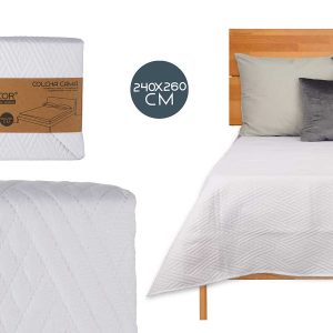 Colcha Cama 240X260 Branco Revers.