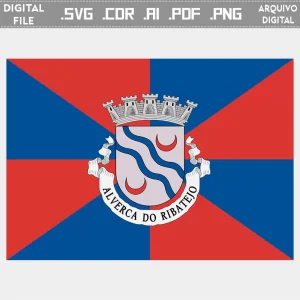 Vector bandeira Alverca do Ribatejo cidade brasão flag cdr ai svg pdf png