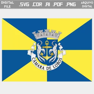 Vector bandeira Câmara de Lobos cidade brasão flag cdr ai svg pdf png