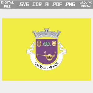 Vector bandeira Calvão (Vagos) Freguesia brasão flag cdr ai svg pdf png