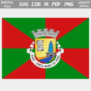 Vector bandeira Fiães cidade brasão flag cdr ai svg pdf png