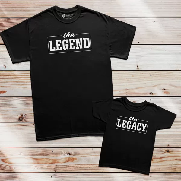 T-shirt The Legend The Legacy Pai filho(a) Mãe e filha(o)