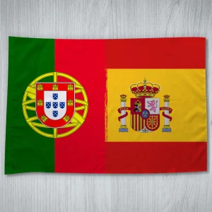 Bandeira Portugal e Espanha mesclada