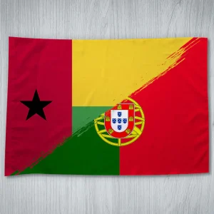 Bandeira Guiné-Bissau e Portugal mesclada