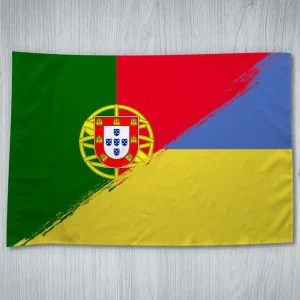 Bandeira Portugal e Ucrânia mesclada