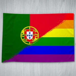 Bandeira LGBT e Portugal mesclada