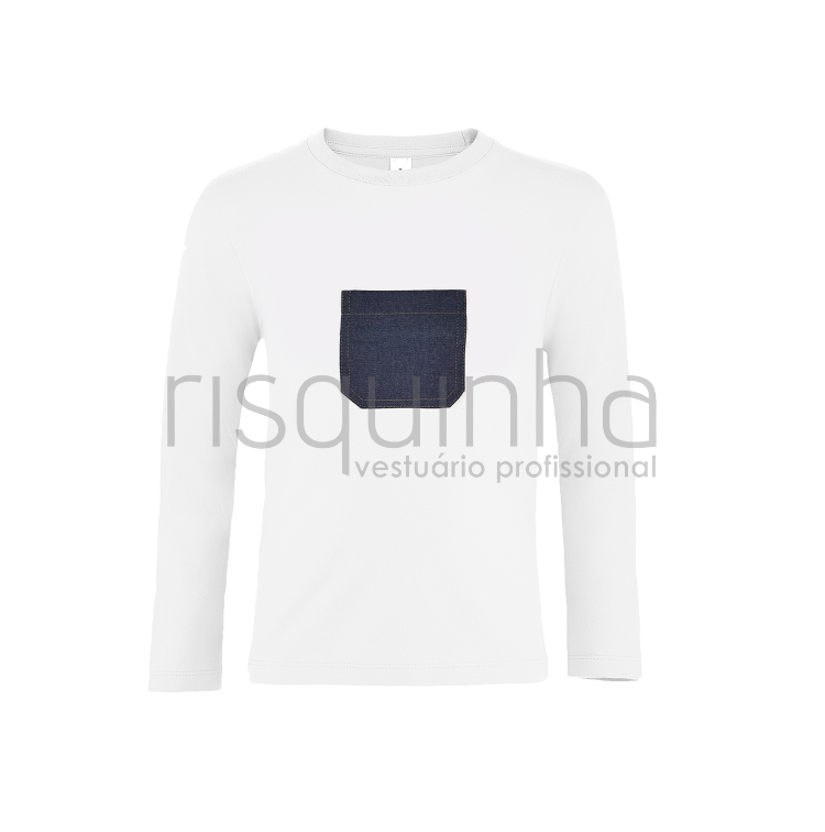 T-shirt bolso ganga manga comprida