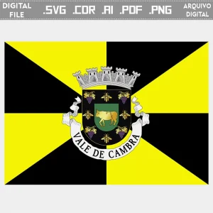 Vector bandeira Vale de Cambra cidade brasão flag cdr ai svg pdf png