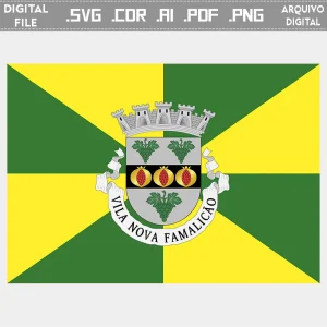 Vector bandeira Vila Nova de Famalicão cidade brasão flag cdr ai svg pdf png