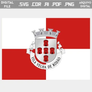 Vector bandeira Vila Velha de Ródão Vila brasão flag cdr ai svg pdf png