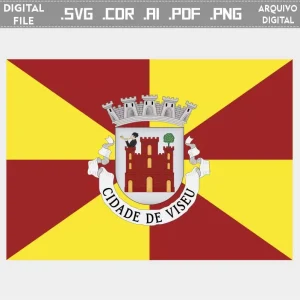Vector bandeira Viseu cidade brasão flag cdr ai svg pdf png
