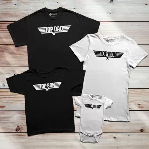 T-shirts Família TOP Mom Dad Son Daughter conjunto família