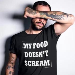 T-shirt My Food Doesn´t Scream Homem/Mulher/Criança