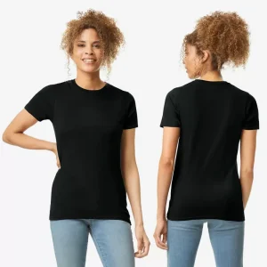 T-shirt Gildan 64000L Mulher Softstyle Ring Spun Algodão 150g
