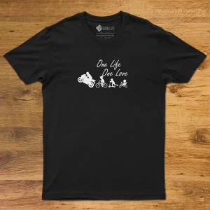T-shirt One Life One Love Moto Bike Motocycle homem/mulher