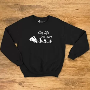 Sweatshirt One Life One Love Moto Motocycle unisex