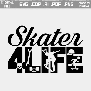 Vector Skater 4Life cdr ai svg pdf png Laser Silhouette Cut file