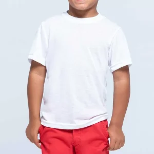 T-shirt Criança 100% poliéster branca 160g